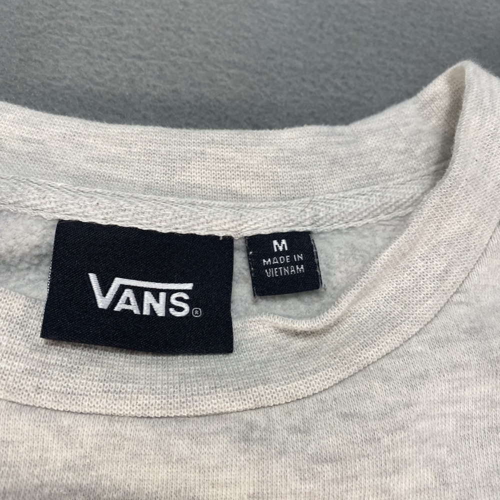 Vans Women's Medium Off The Wall Light Heather Gray Sweatshirt Skater Grunge - Picture 2 of 6